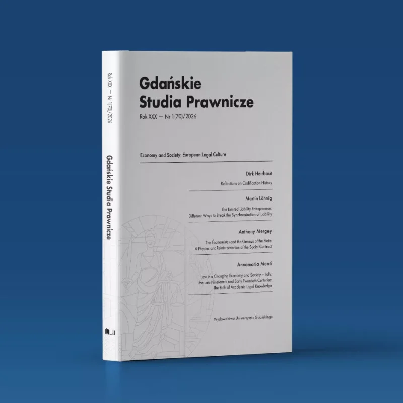 Okładka czasopisma Gdańskie Studia Prawnicze nr 1/2026