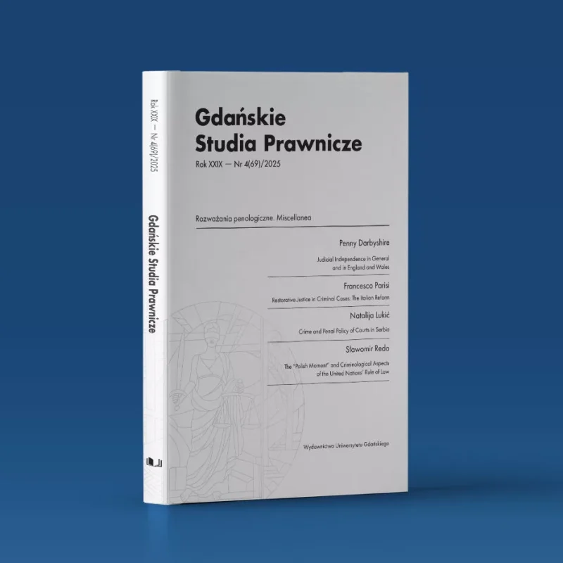 Okładka czasopisma Gdańskie Studia Prawnicze nr 4/2025